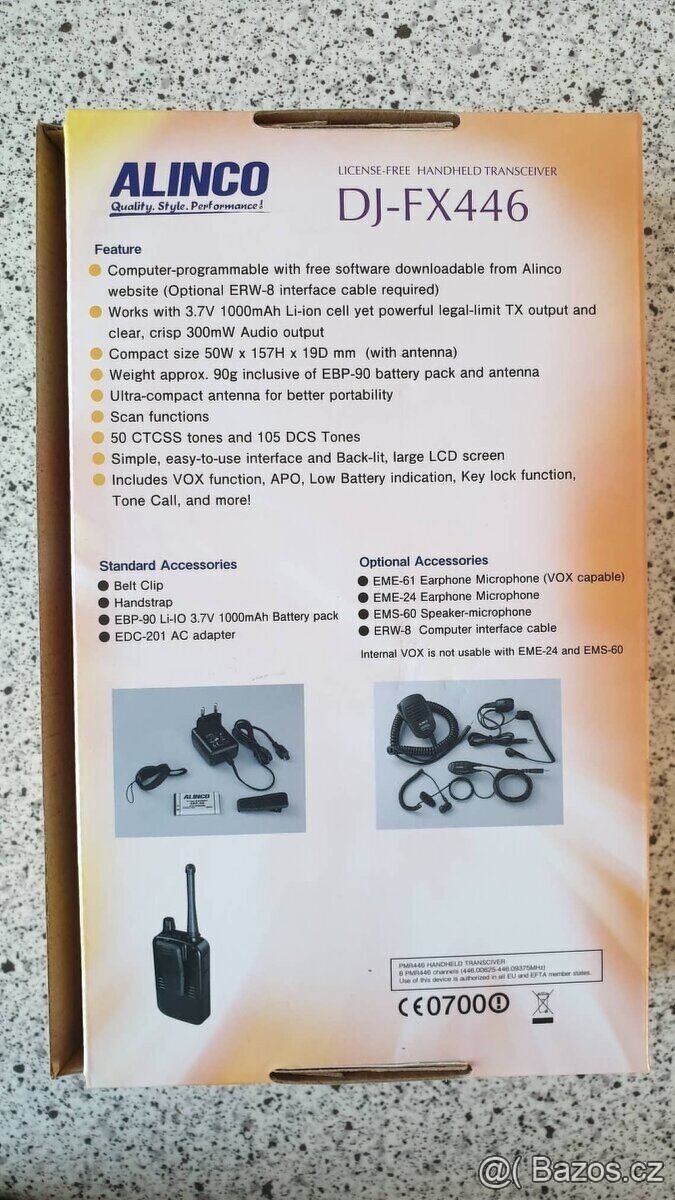 Alinco DJ-FX446 – výkonná a kompaktní PMR vysílačka, nová - 2