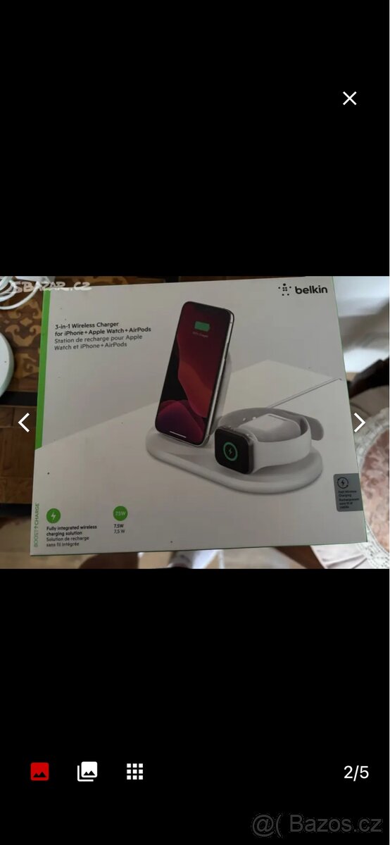 Bezdrátová nabíječka pro IPhone /Apple Watch 3 v1 - 2