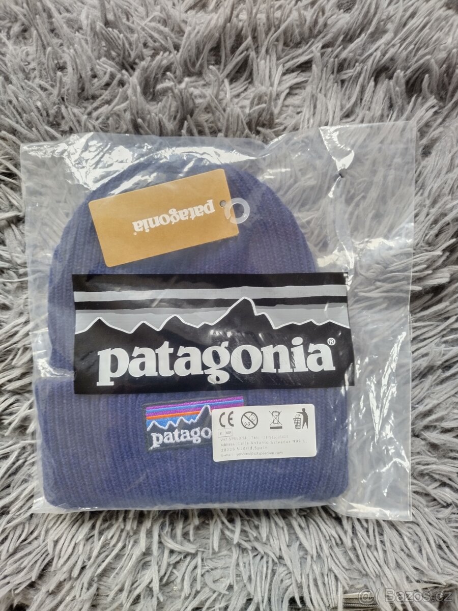 PATAGONIA nová zimní čepice, kulich - modrá - 2