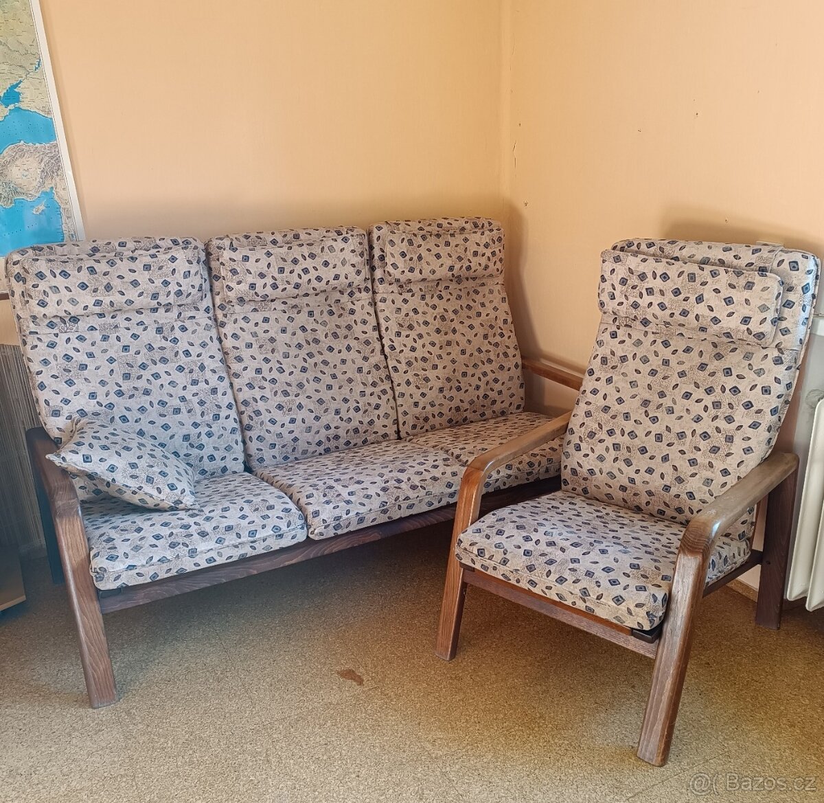 Sedací souprava masiv- s jedním křeslem-Dřevotvar - 2