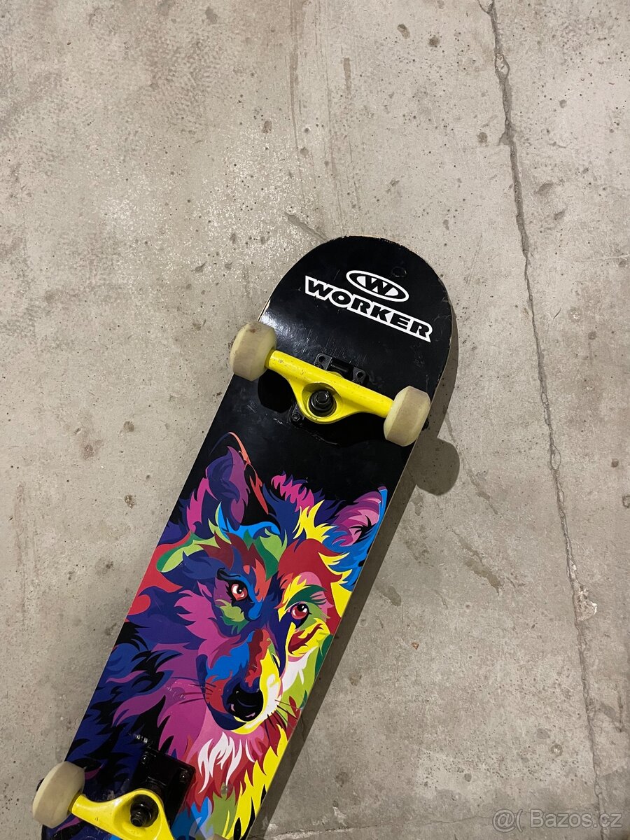Skateboard WORKER – barevný motiv - 2