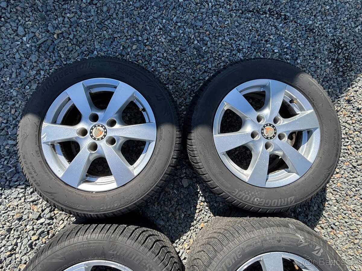 Alu kola na BMW 5 5x120 R16, zimní pneu 225/55/16 - 2