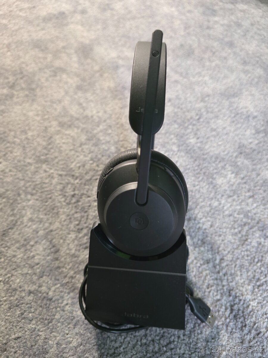 Jabra Evolve2 65 MS + stojánek + dongle + nové náušníky - 2
