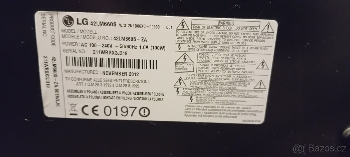 Led televize LG úhlopříčka 108cm - 2