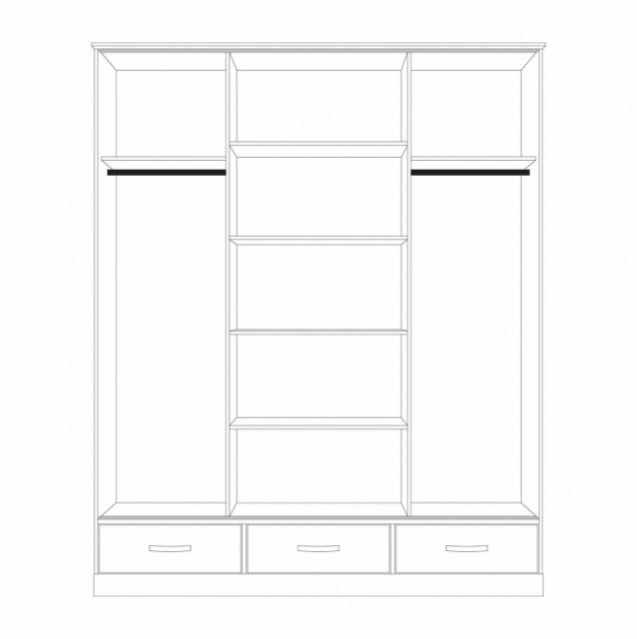 Dřevěná skříň 3dveřová ONIX posuvné dveře - 2