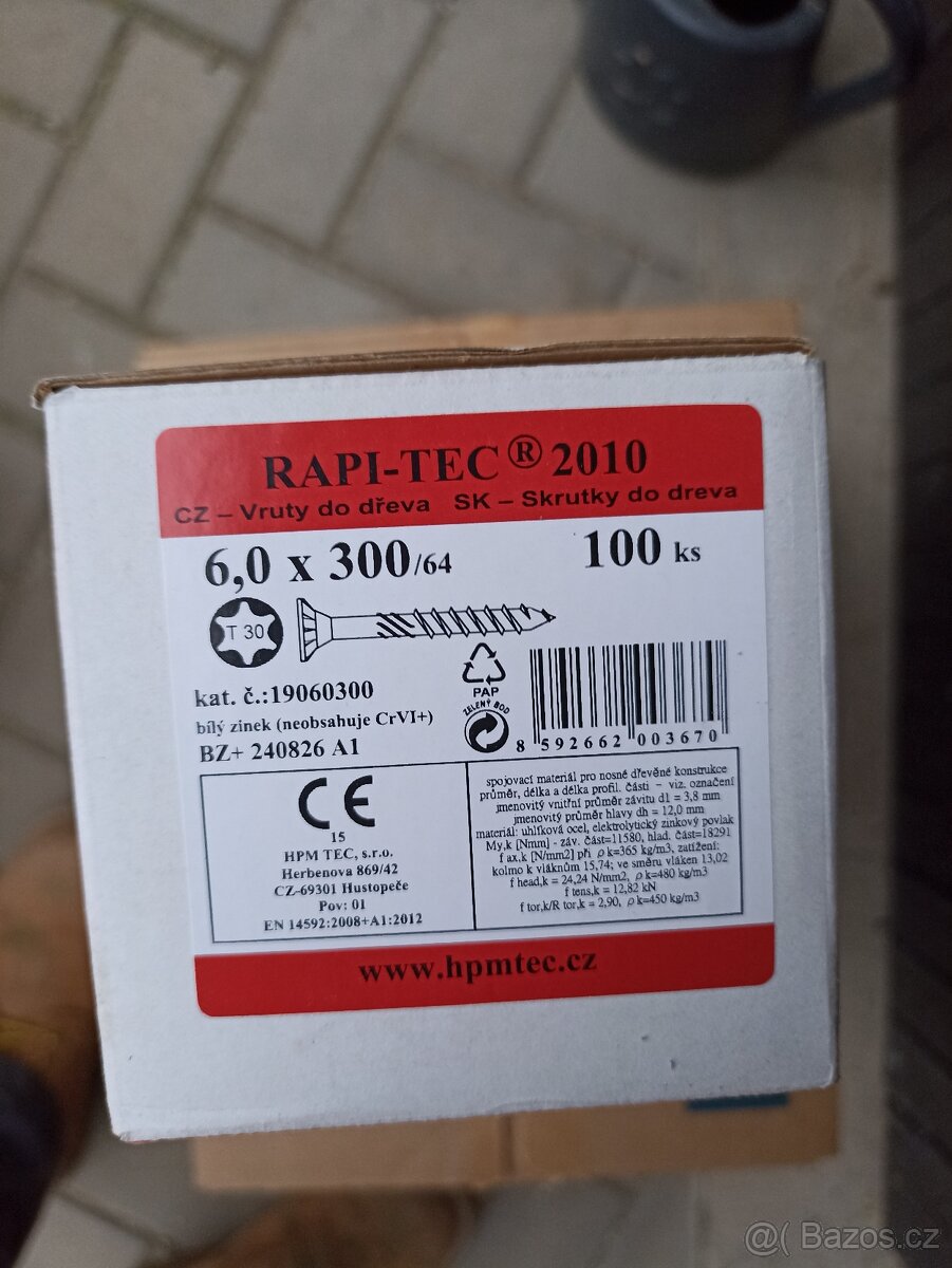 Vruty RAPI-TEC 2010 T30 6×300 mm - 68 ks - 2