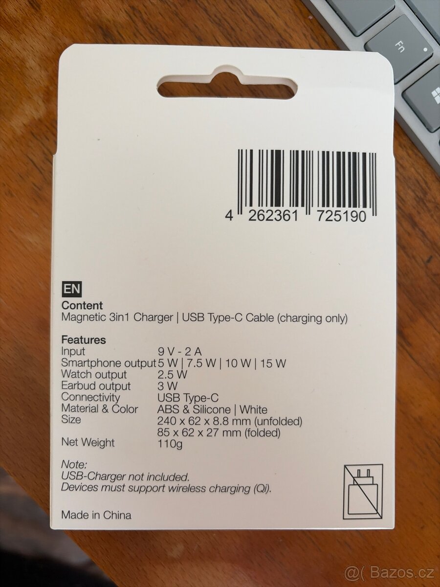 Bezdrátová nabíječka 3v1 - 2