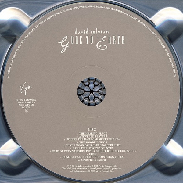 David Sylvian - Gone to Earth (2 Cd) 2003 digipak - 2