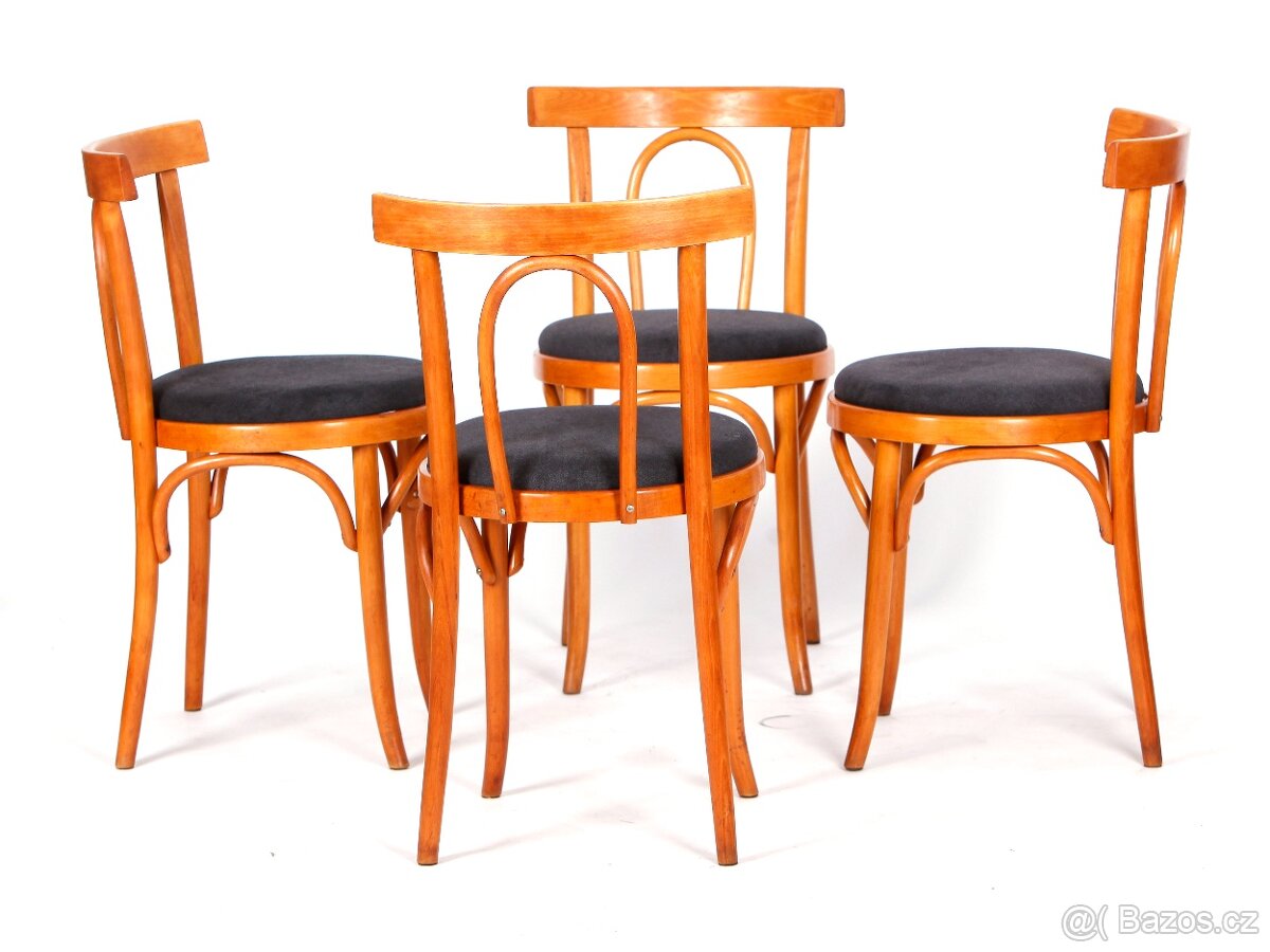 LEVNÉ přečalouněné židle TON, 4kusy. - 2