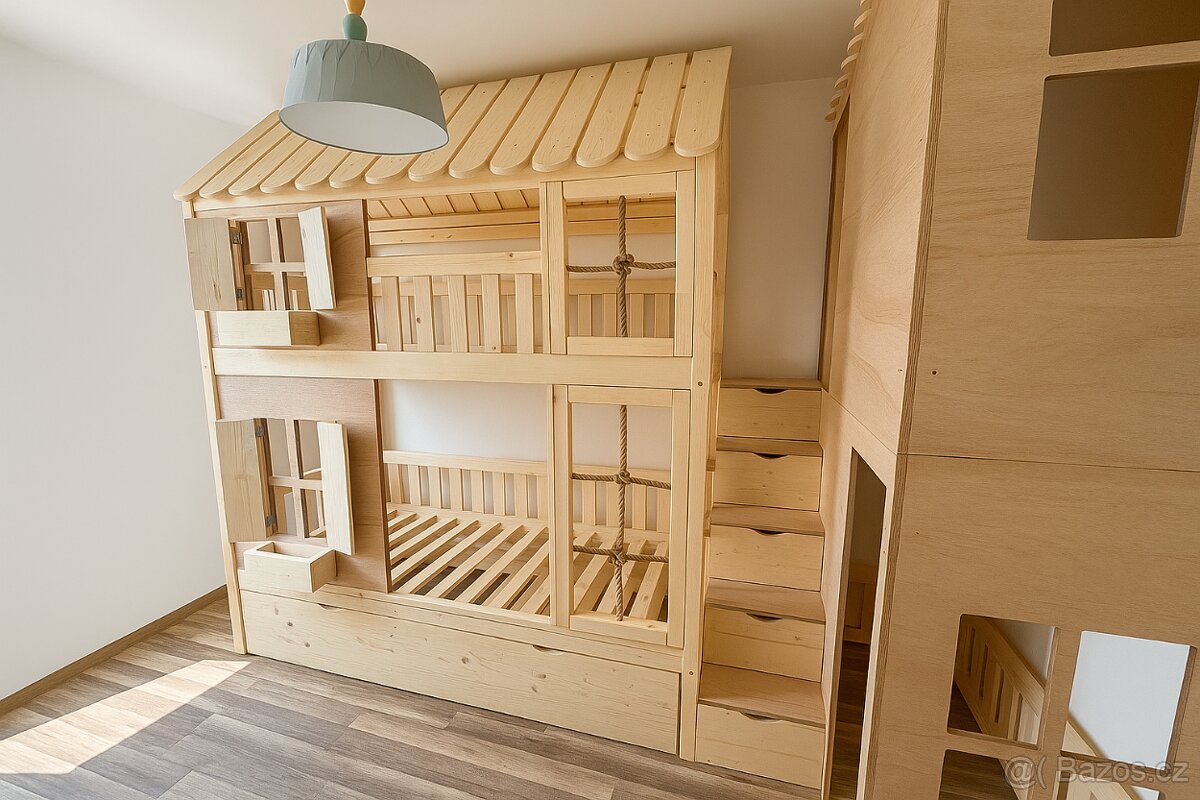 Domečková postel + hrací domek Atypická výroba - 2