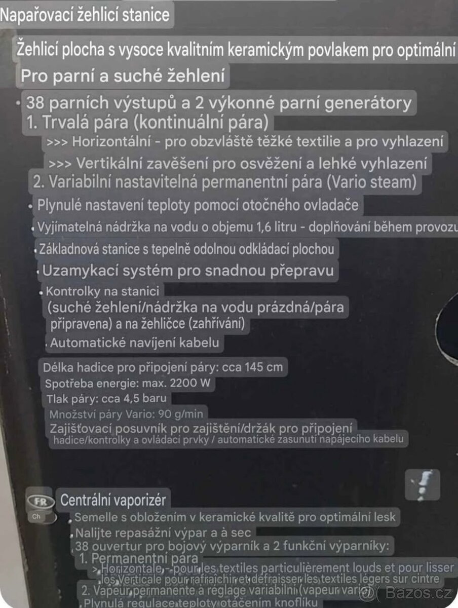 Napářovací žehlicí stanice – levně / funkční“ - 2