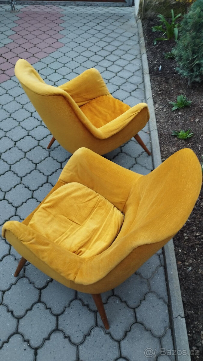 Retro skořepinová křesílka - 2