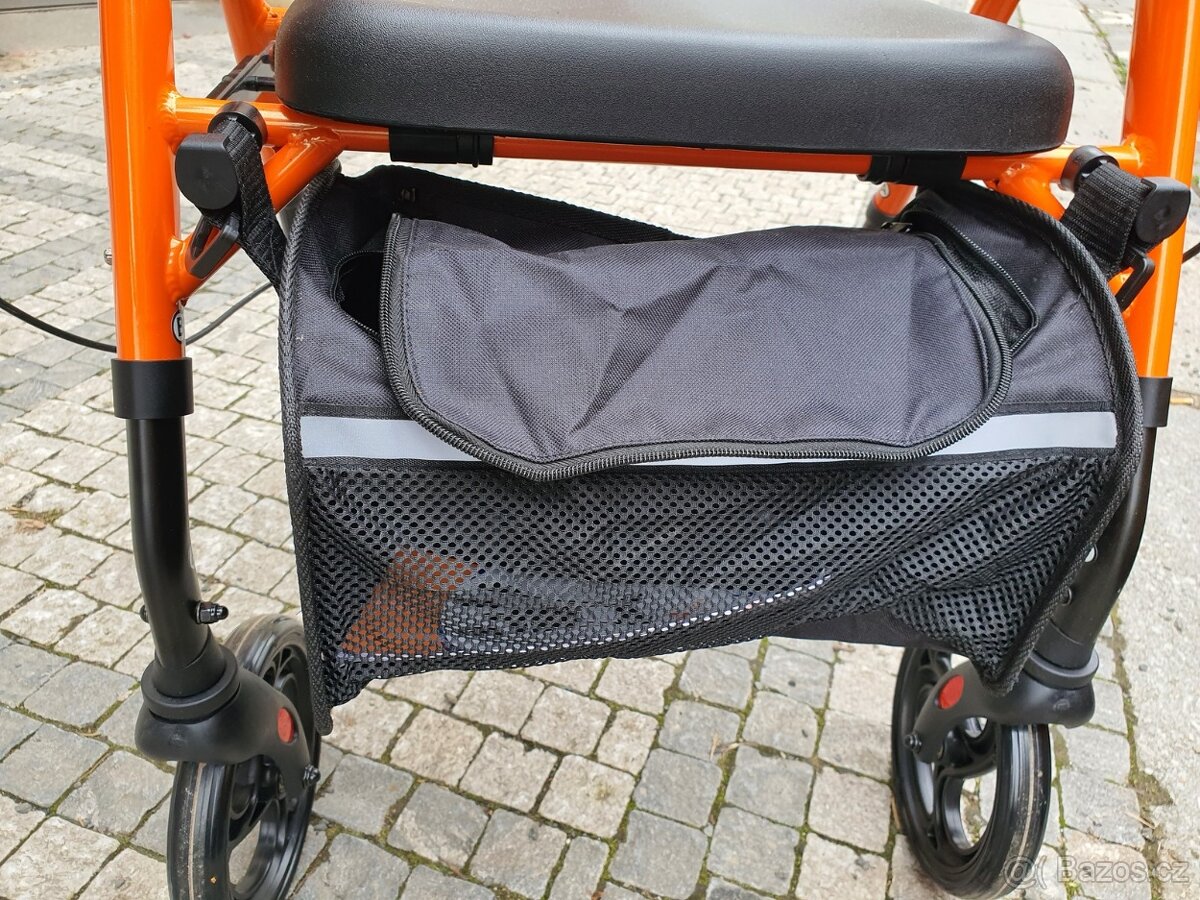 oranžové chodítko, skládací, uveze 150kg, ZÁNOVNÍ - 2