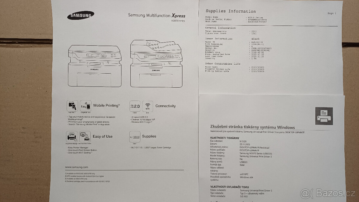 Samsung SL-M2070W | WiFi | najeto 2tis. | nový toner - 2