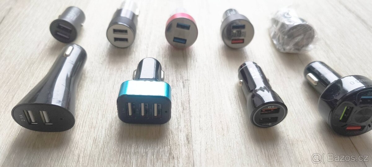CL multi USB rychlonabíječky do auta,s LCD,podsvícením,QC3.0 - 2