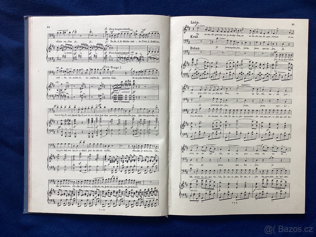 Prodaná nevěsta, libreto, noty, 1907, zachovalé - 2