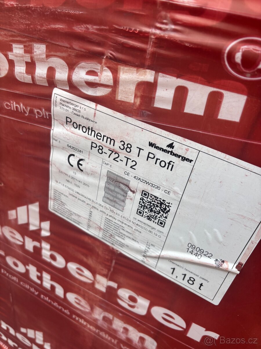 Cihly Porotherm Profi 38T , 38T 1/2 , VT 8/25 - 2