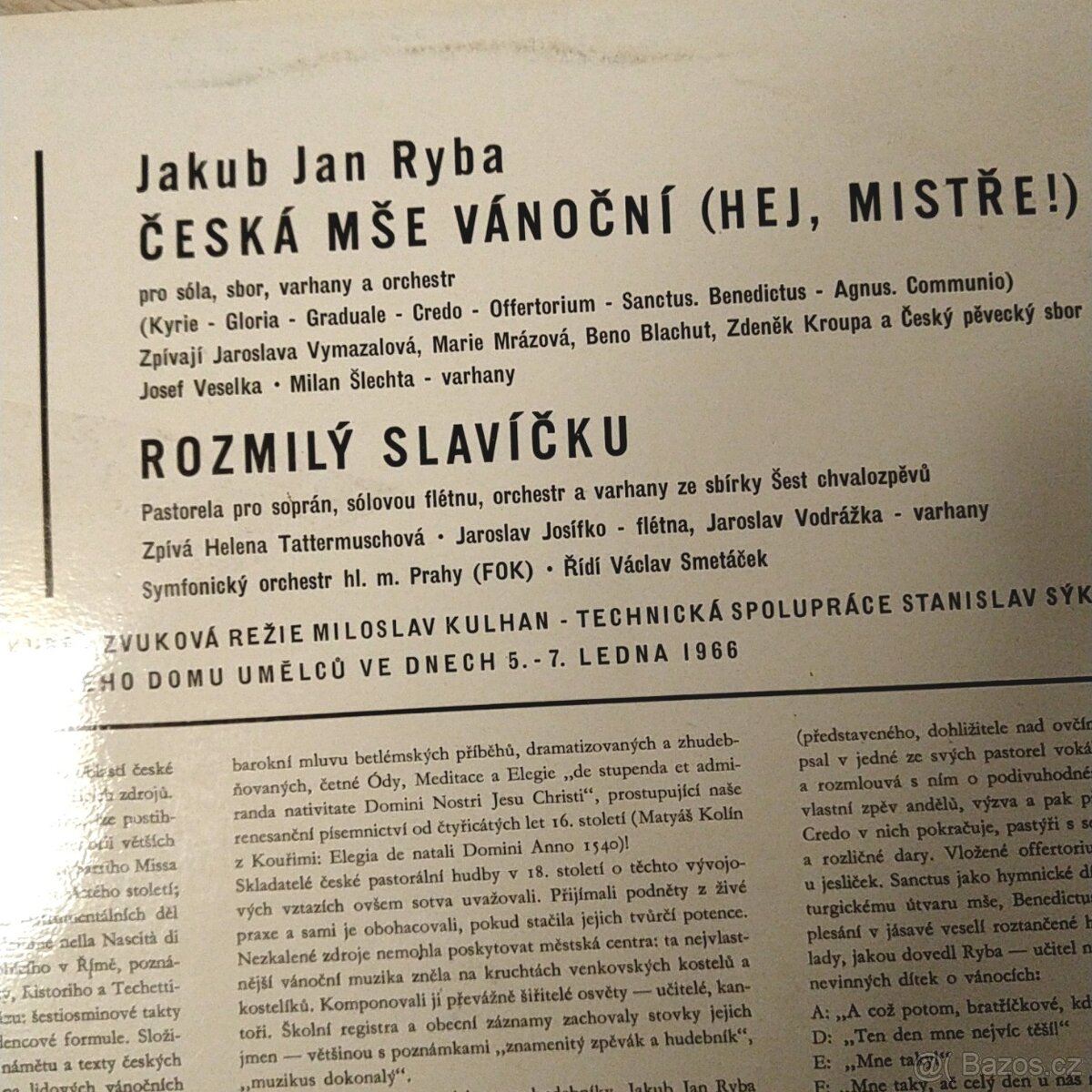 Jakub Jan Ryba Česká mše vánoční LP - 2