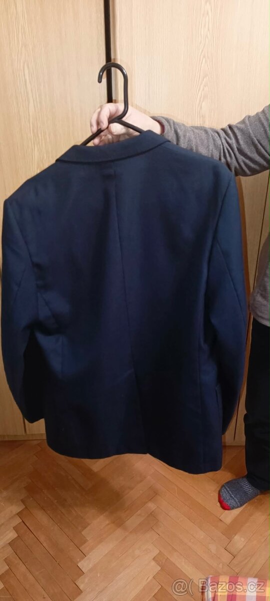 Modrý pánský oblek Prostějov, výška postavy 175 cm - 2