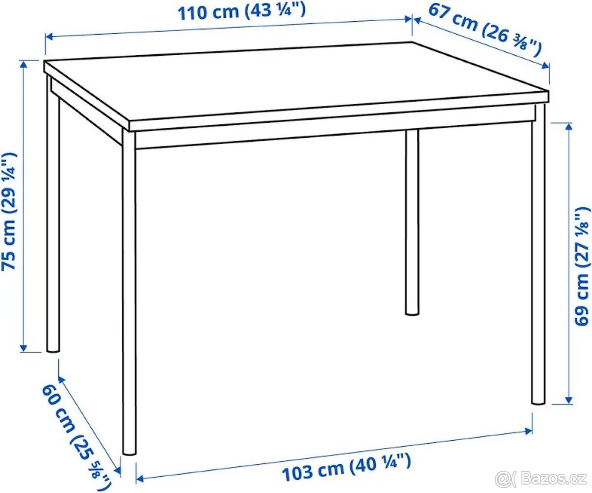 Jidelni stul Ikea 100x67 cm - 2