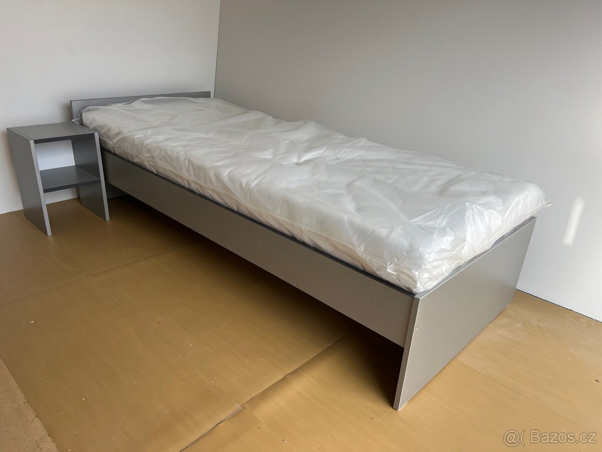Postel 80x200 cm šedá - 2