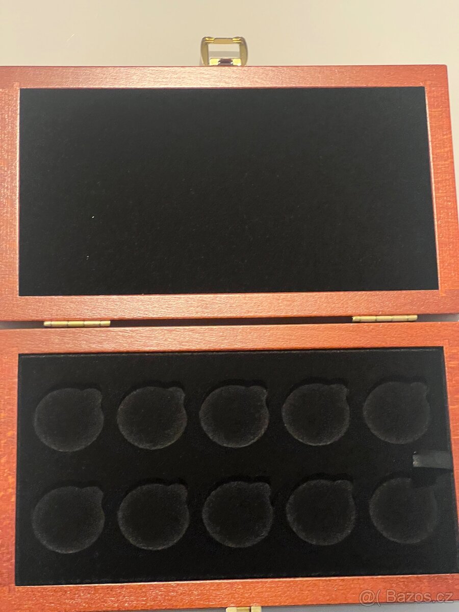 Zlato/ etue dřevěná krabice pro sadu čnb 1/2oz Města - 2