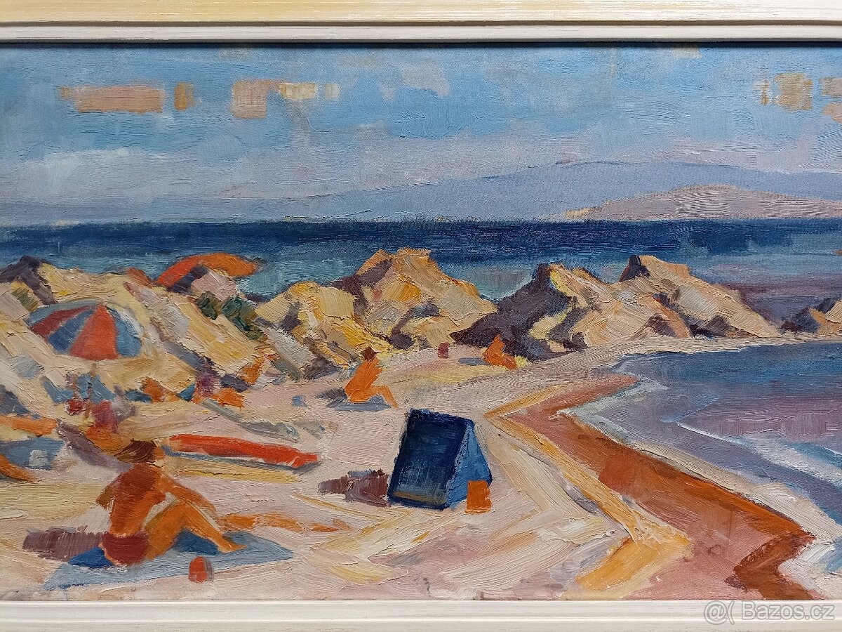 Obraz Pláž na Jadranu - olej na plátně - 2