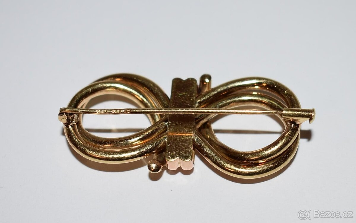 Starožitná zlatá brož - 2