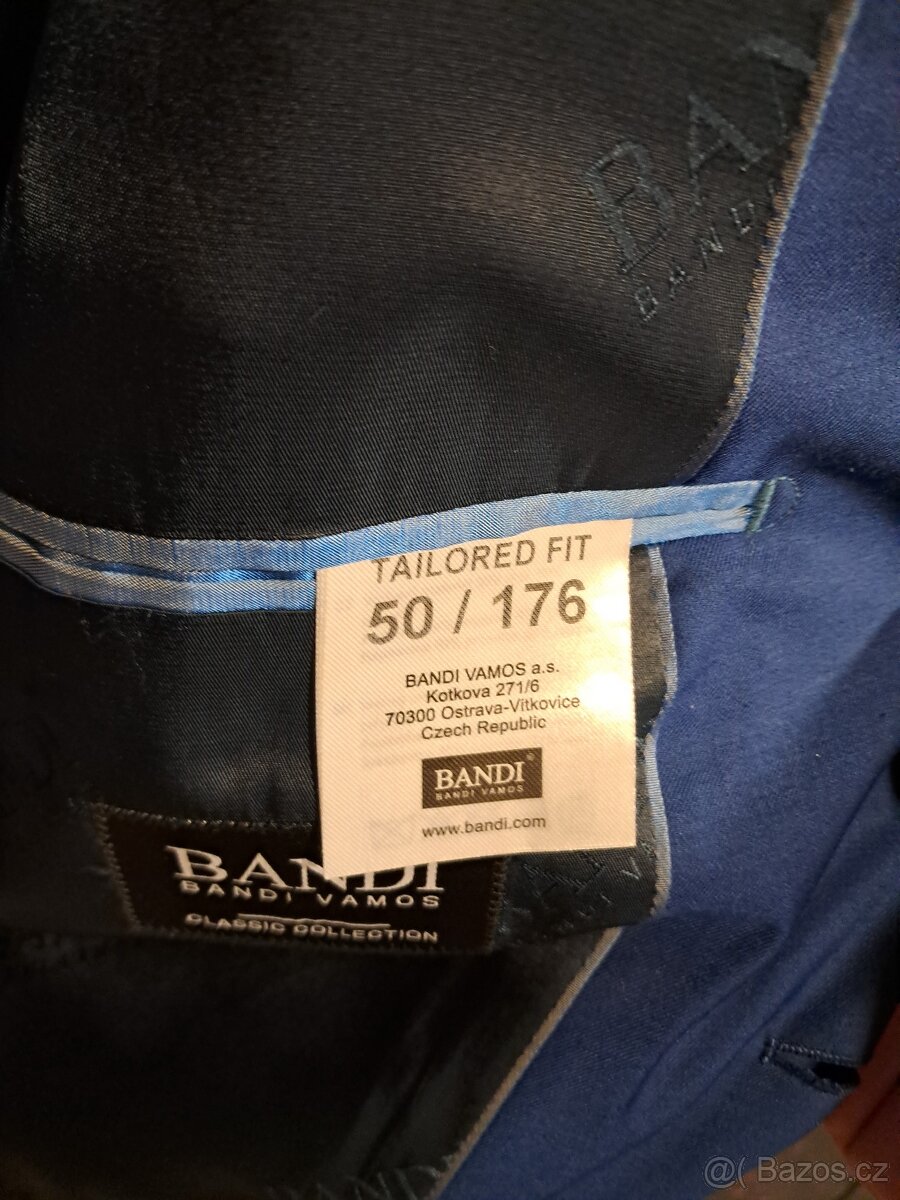 Bandi pánský modrý oblek - sako + kalhoty - 2