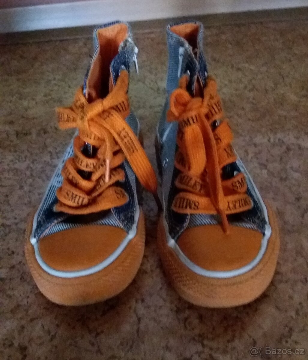 Chlapecké tenisky, oranžovo-tmavě modré ( vel. 34) - 2