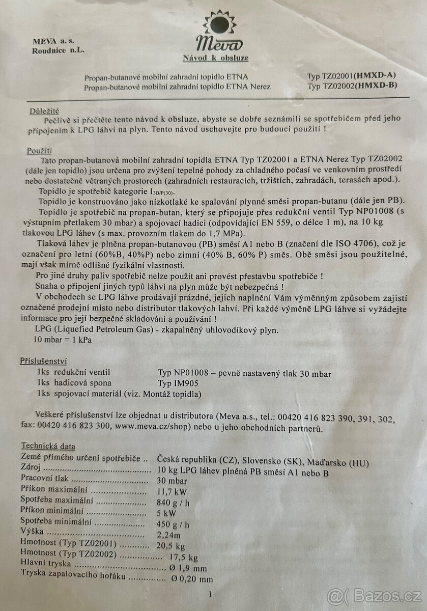 Zahradní topidlo ETNA nerez - 2
