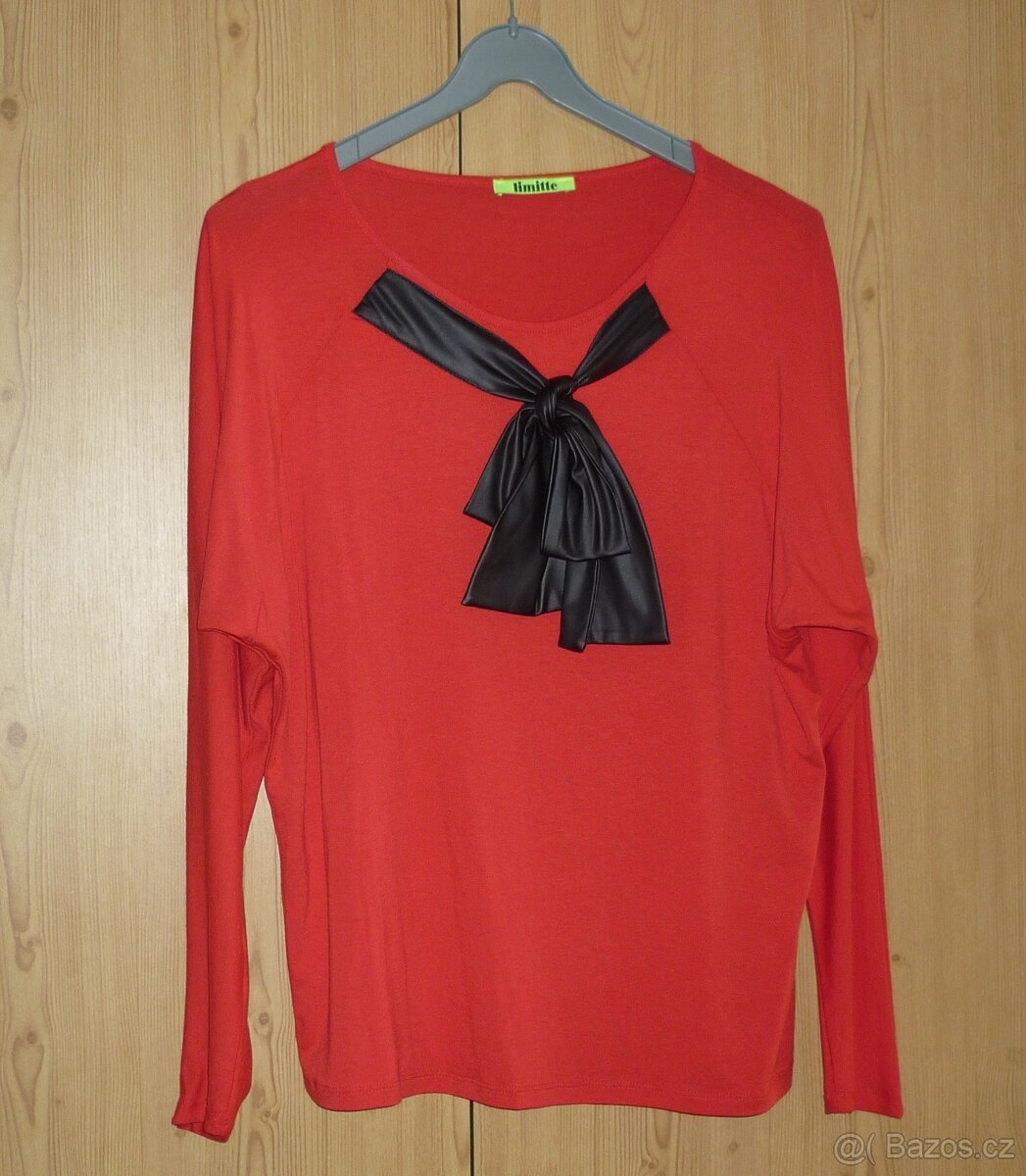 Červené tričko s mašlí Limitte - 2