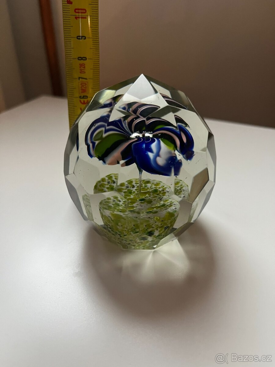 Starožitné krásné těžítko, broušené sklo - 2