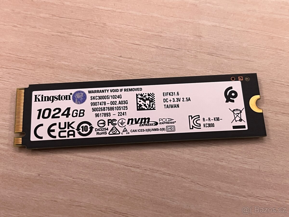 Nvme SSD Kingston KC3000 1TB PCIe 4.0 - 2