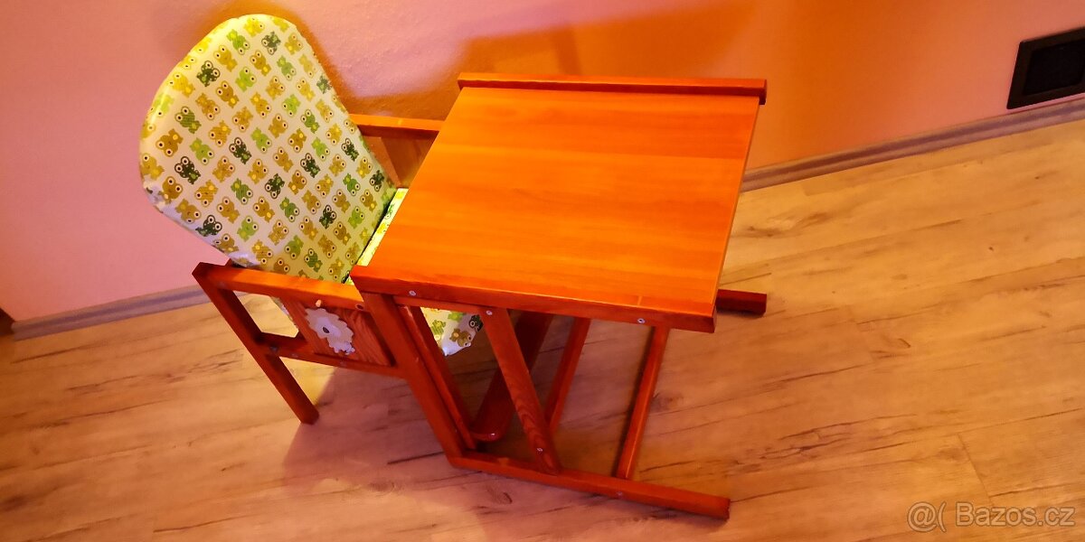 Dřevěná dětská jídelní židlička 3v1 - 2