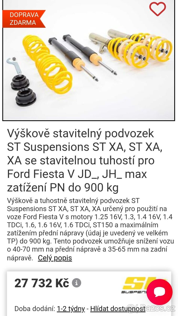 Ford Fiesta St150 tlumice ST suspension - 2