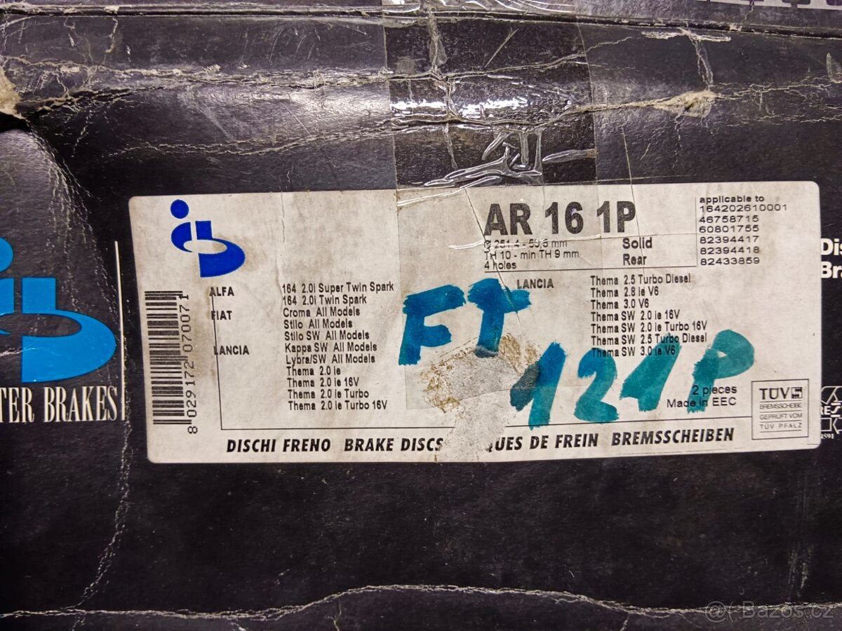 Brzdový kotouč zadní Alfa Romeo 164, Fiat Croma - Stilo - La - 2