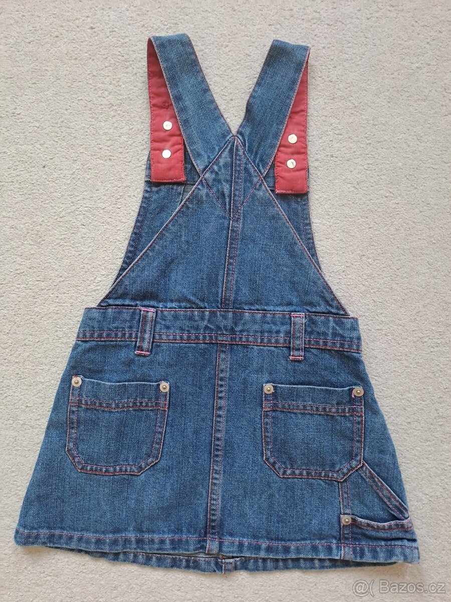 Riflová sukně s laclem, vel. 1-1,5 roku - 2