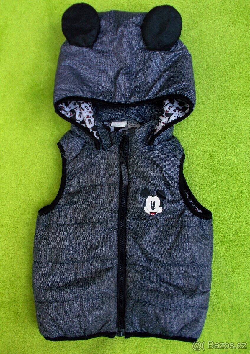 Zateplená vesta Mickey Mouse H&M vel. 92 - 2