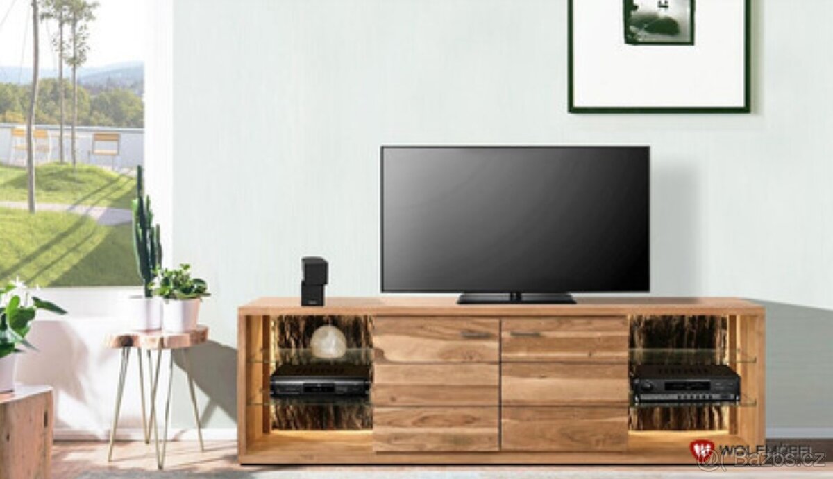 TV stolek Wolf Möbel GURU - Masiv 200 cm - NOVÝ - 2