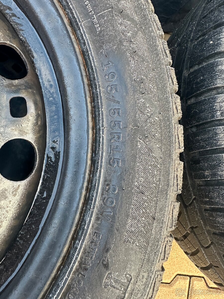 Plechová kola s pneu 6x15” 5x100 škoda fabia - 2