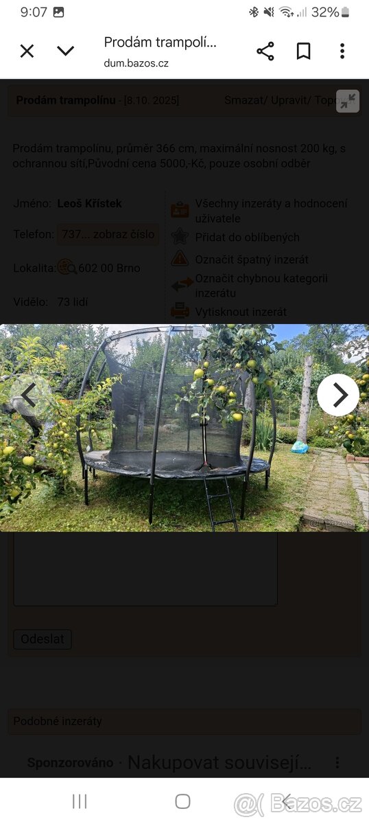 Prodám trampolínu - 2