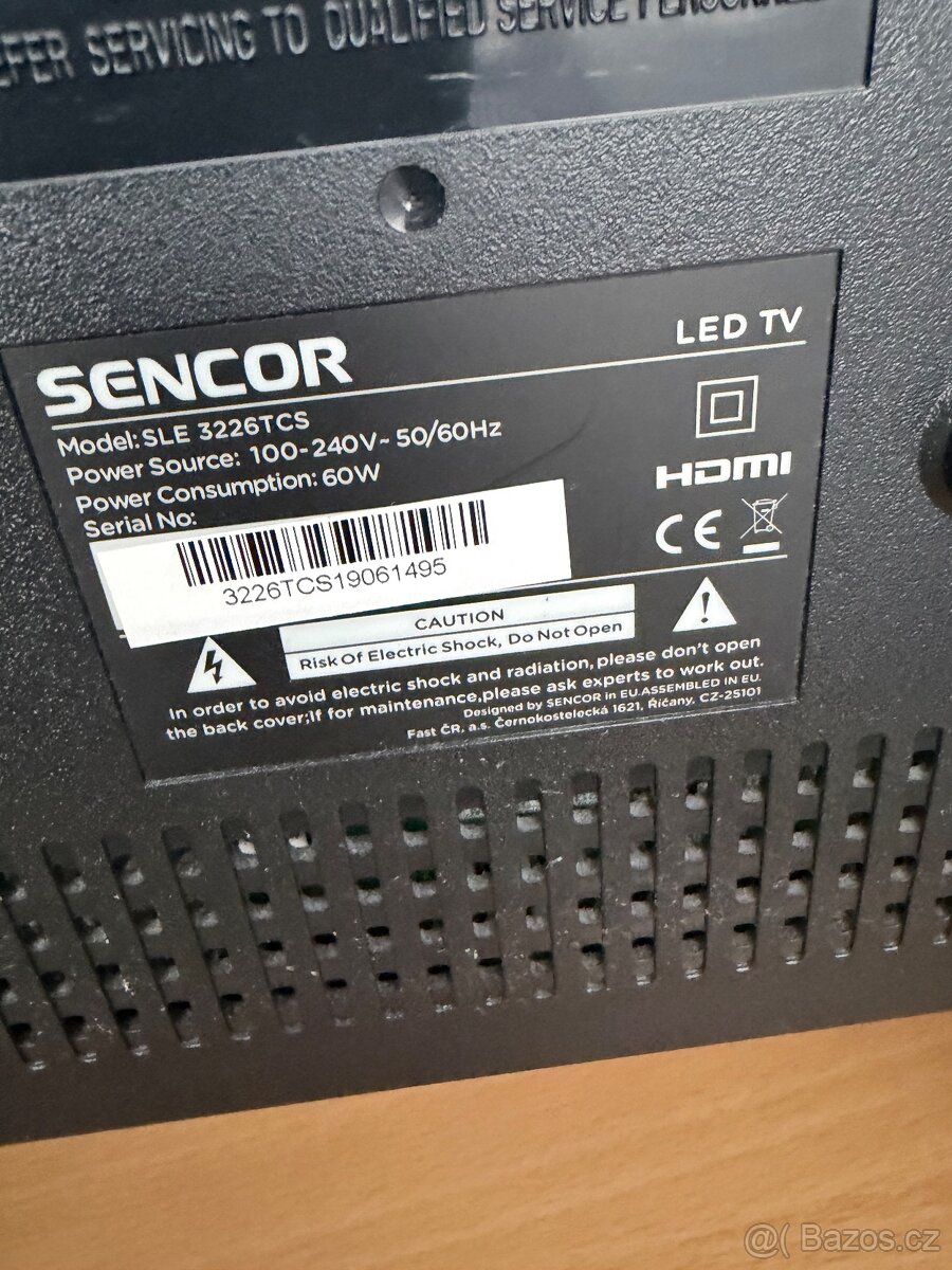 Televize Sencor 32plců, s DVBT2 - 2