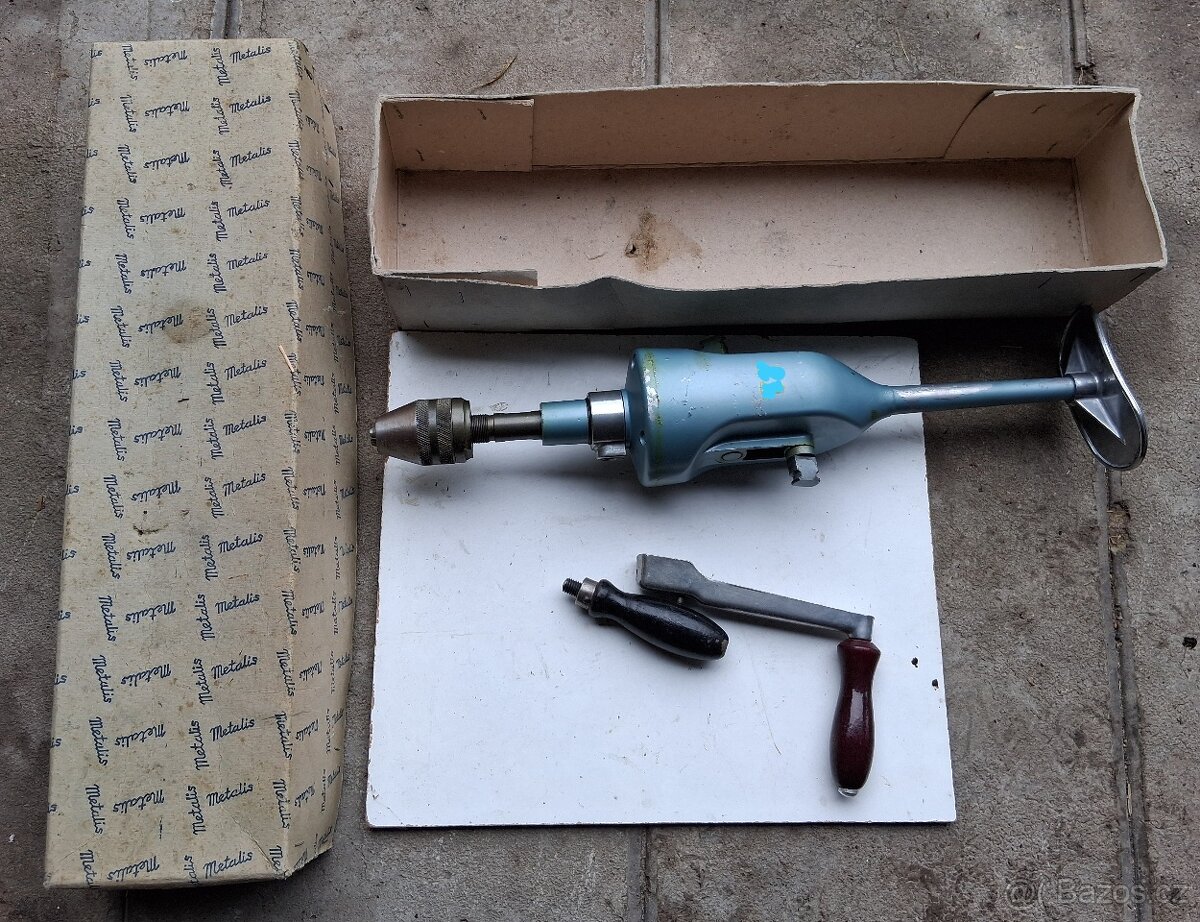 Retro ruční vrtačka METALIS - TOP stav - 2