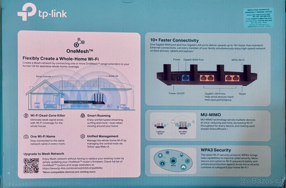 Nový, nepoužitý Wi-Fi router TP-Link Archer C6 (AC1200) - 2