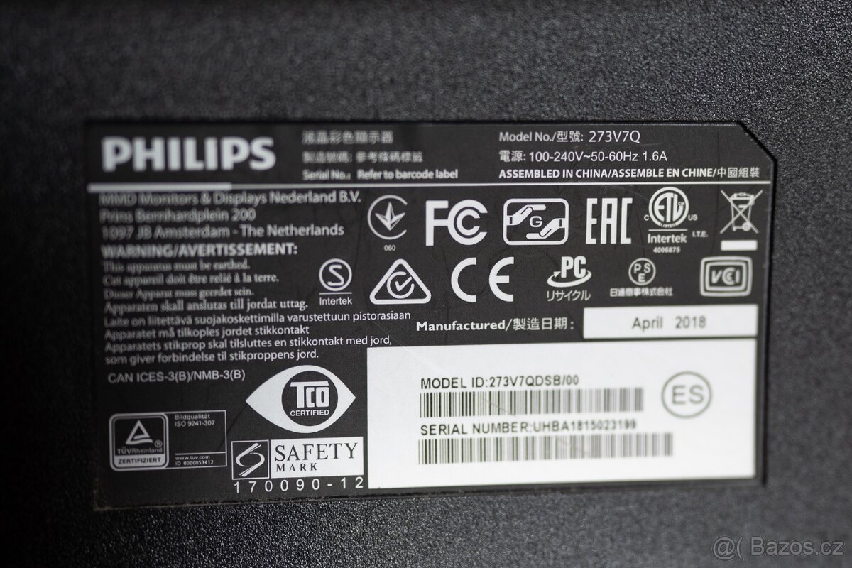 IPS 27" monitor PHILIPS 273V7QDSB - 2