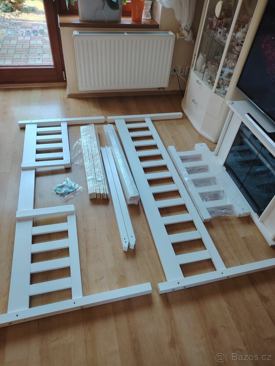 DĚTSKÁ DOMEČKOVÁ POSTEL 160X80 cm, bílý lak - 2