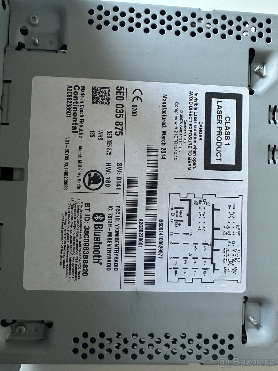 Skoda Octavia 3 Radio Swing s BT - 2