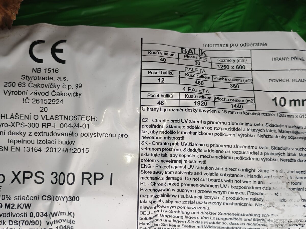 Prodám extrudovaný polystyren 10mm - 2