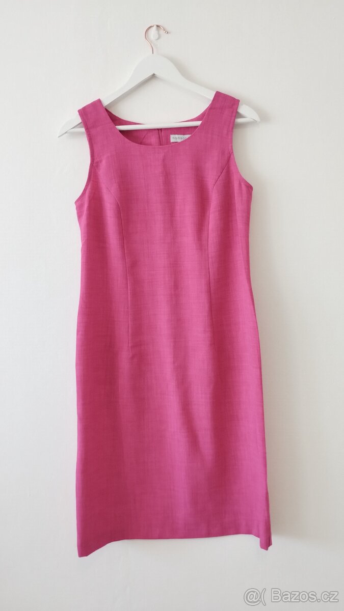 NOVÝ fuchsiový kostýmek šaty a sáčko vel. 40/42 - 2